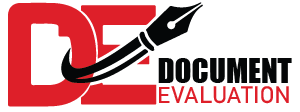Document Evaluation logo in Black