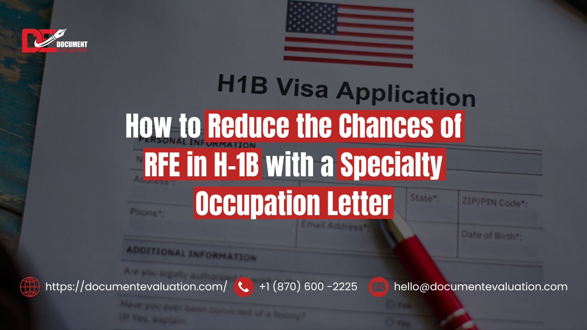 How to Reduce the Chances of RFE in H-1B with a Specialty Occupation Letter