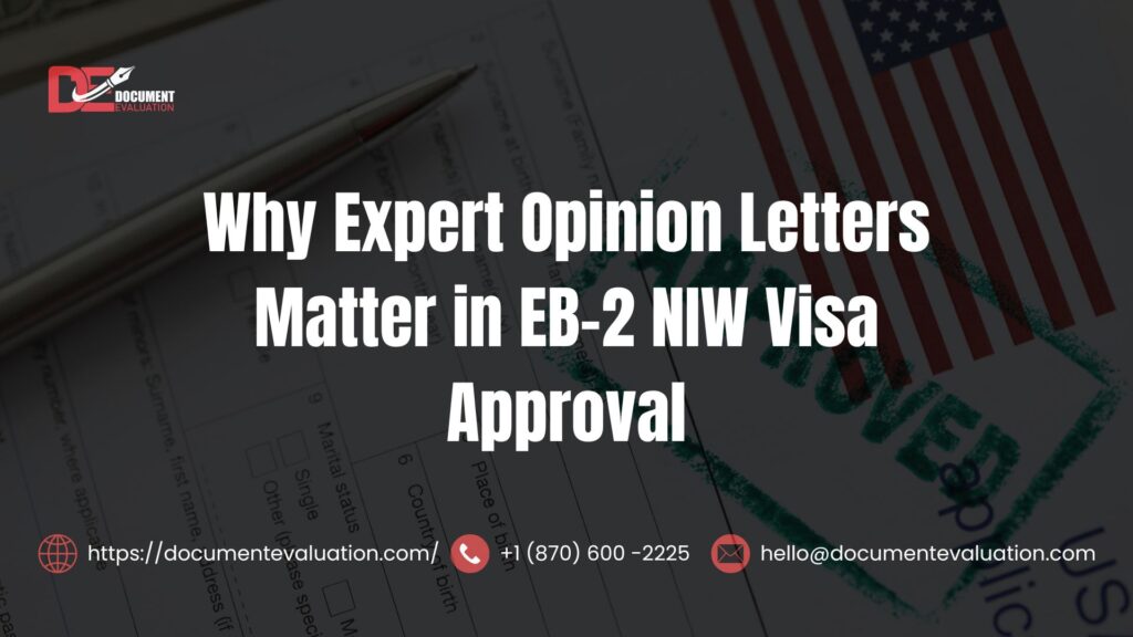 Why Expert Opinion Letters Matter in EB-2 NIW Visa Approval