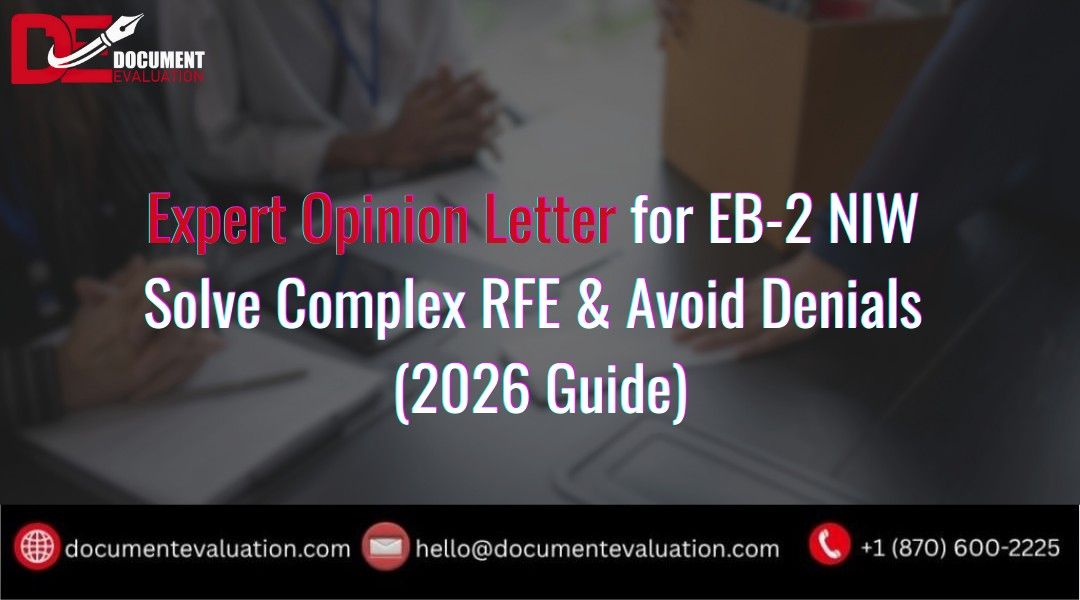 Expert opinion letter for EB-2 NIW solving USCIS RFE and denial risks