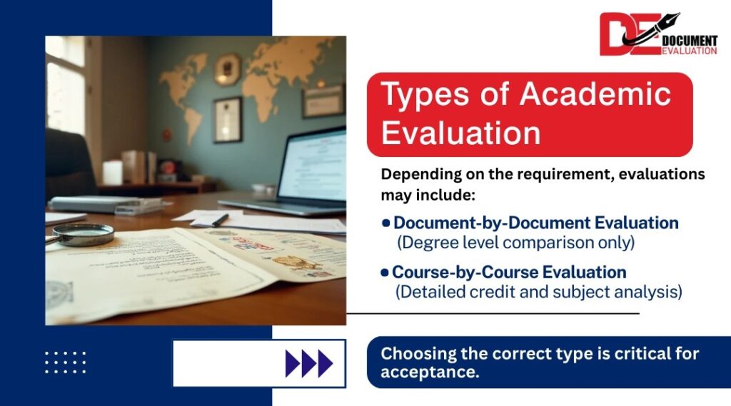 types of academic evaluation reports for foreign credentials