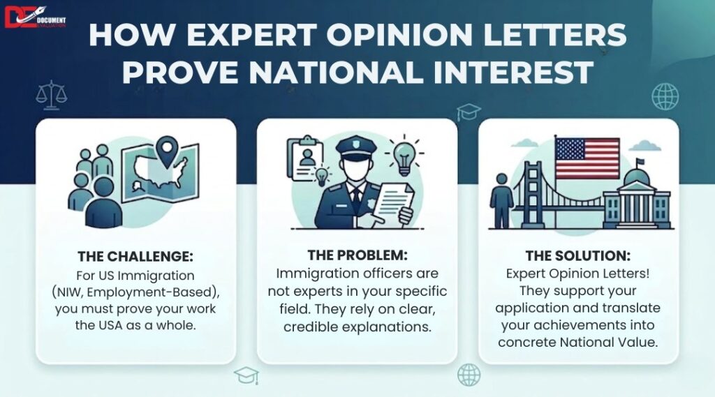 expert opinion letter NIW showing national interest contribution and professional impact analysis