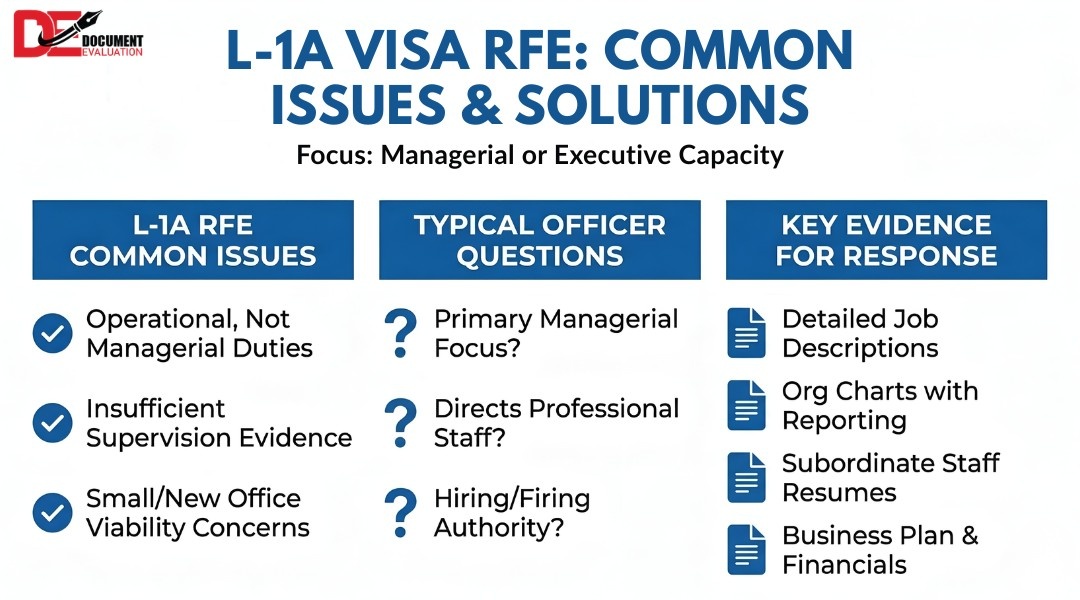 L-1 visa RFE common issues and solutions for L-1A manager and L-1B specialized knowledge petitions