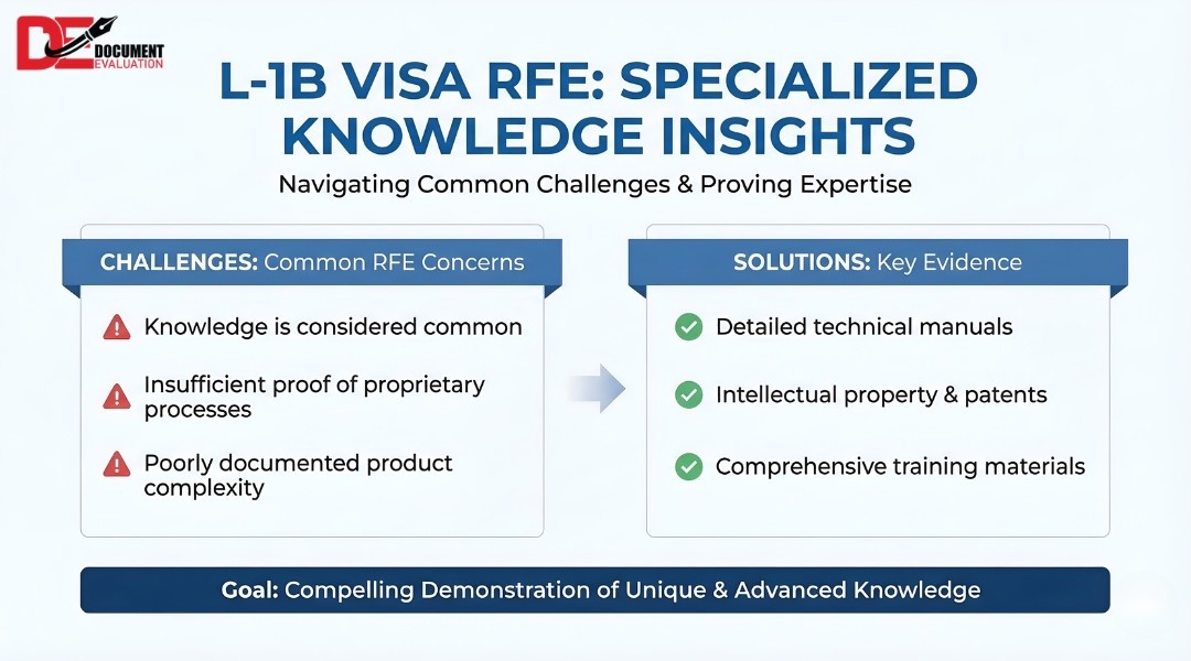 L-1B visa RFE specialized knowledge requirements and supporting documentation