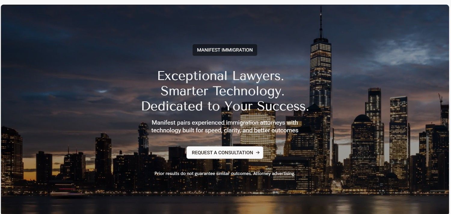 Manifest Law O1 visa process showing structured application steps and legal support