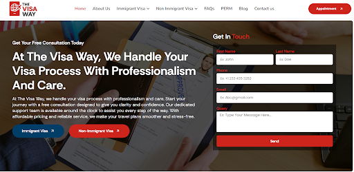 The Visa Way O1 visa consultancy services showing profile evaluation and application guidance