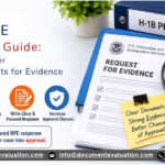 Professional infographic explaining how to respond to an H-1B RFE with USCIS documents, evidence checklist, and approval strategies