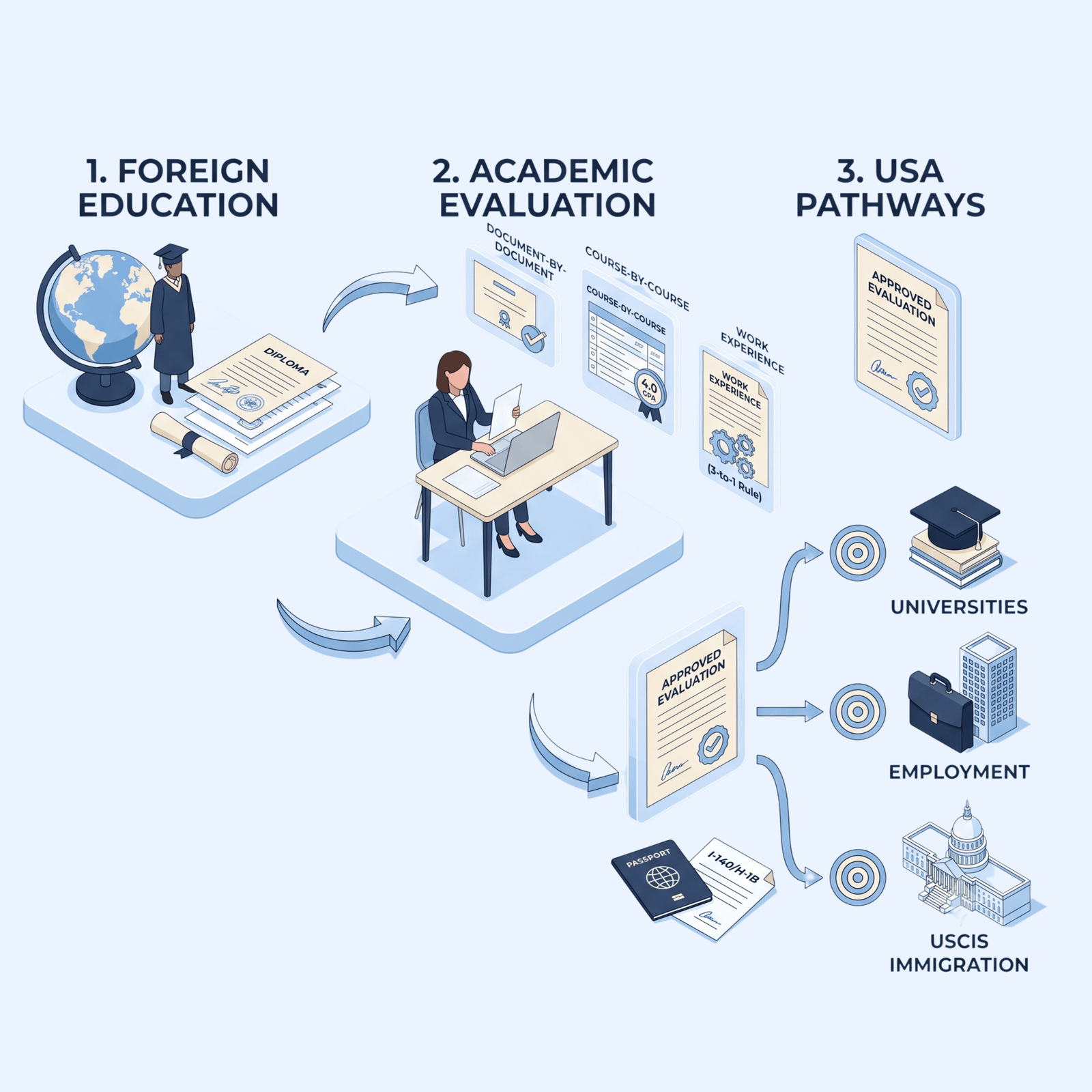 Academic Evaluation for USA Immigration Education Process Types USCIS Requirements Expert Guidance